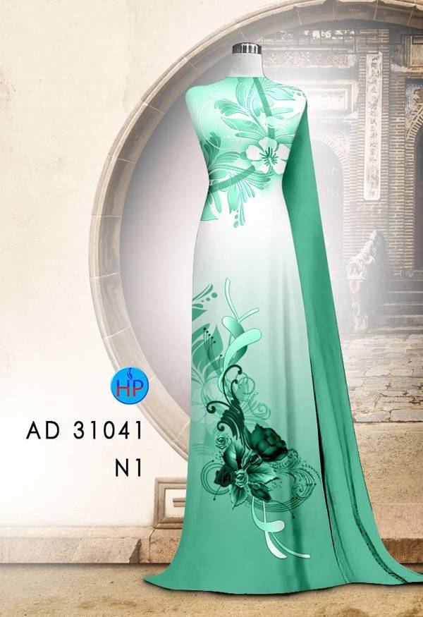 Vải Áo Dài Hoa In 3D AD 31041 7